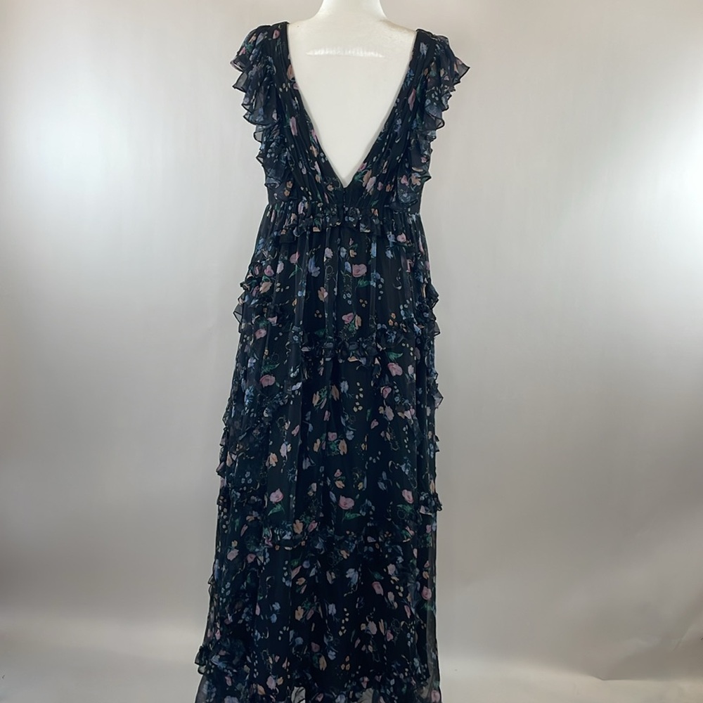 Ieena for Mac Duggal Ruffled Floral Gown, Size 14 - Picture 10 of 16